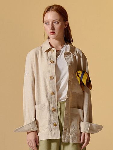 Sea Men Linen Shirts Jacket (Beige) - SENTIBONES - Modalova