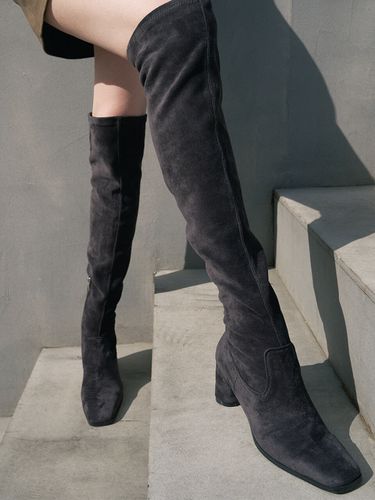 NORA Span Knee-High Boots suede_3color 6.5cm - MOODNIGHT - Modalova