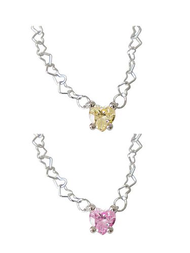 Heart Cubic Necklace - 2 Colors - nuavo - Modalova