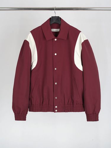 Nylon Varsity Jacket (Wine) - LIEU HOMME - Modalova