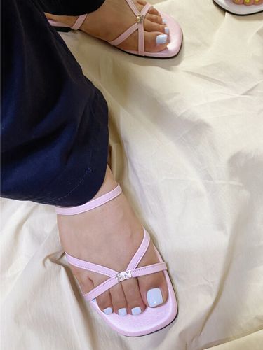 Mini Logo Strap Flat Sandals Pink - Reike Nen - Modalova