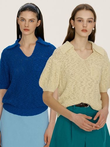 HILO V-Neck Knit Top (3 colors) - AND YOU - Modalova