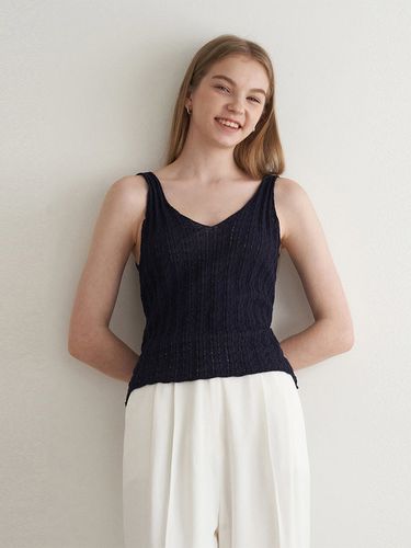 Twist Knit Sleeveless Top - Navy - ADAUL - Modalova