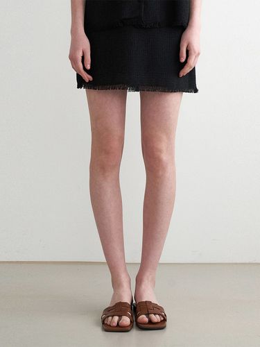 Summer Tweed Mini Skirt - Black - ADAUL - Modalova