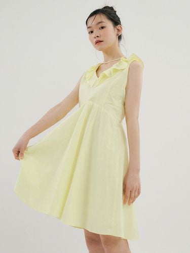 RCP Frill V Neck Sleeveless Dress Yellow - REORG - Modalova