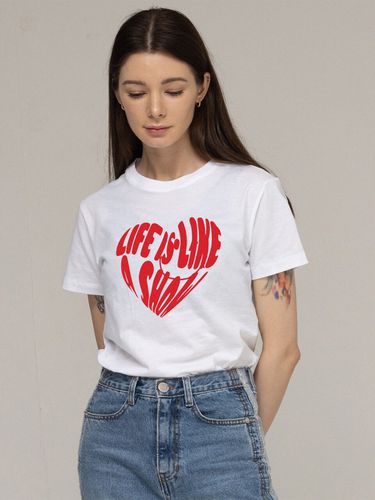 Big Life Logo Heart Smile Slim Short Sleeve White - GRAVER - Modalova