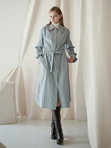 Shirring Belted Trench Dress_Light Blue - MITTE - Modalova