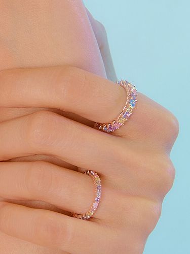 Pastel Wave Ring - Rose Gold - MACIER - Modalova