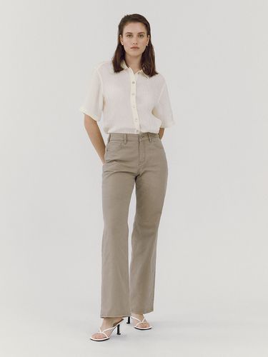 Wide Semi Jeans - Beige - GOODDEN - Modalova