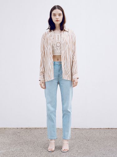 Crop Straight Jeans - Light Blue - GOODDEN - Modalova