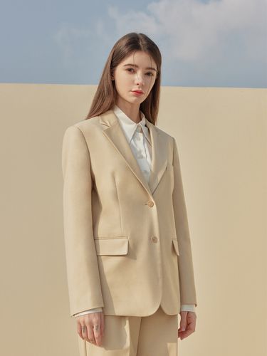 Rene Basic Blazer_Cream - a.riff - Modalova