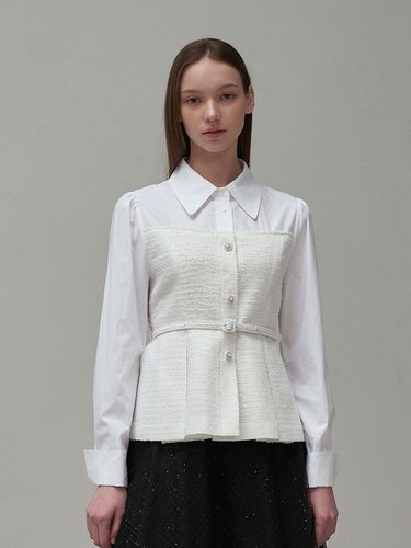 Carina Tweed Shirts_White - ame - Modalova