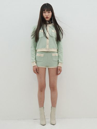 Ribbed Waist Knit Shorts (Mint) - UNTAGE - Modalova