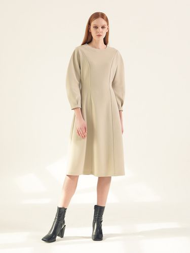 Balloon Sleeve Dress_Beige - ACUD - Modalova