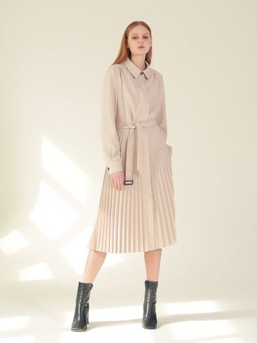 Pleated Shirt Dress_Beige - ACUD - Modalova