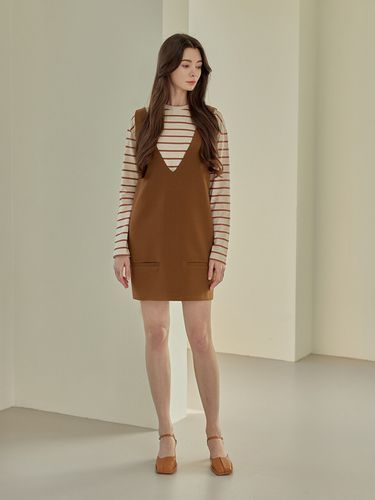 Luna Bustier Dress_Brown - a.riff - Modalova