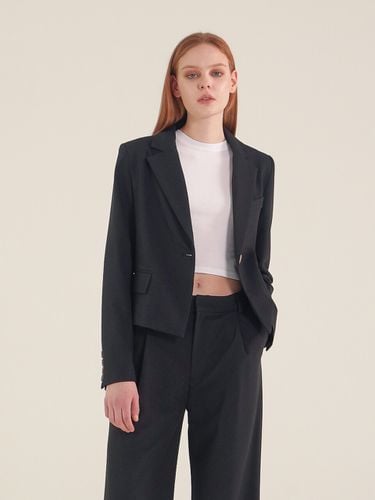 Single Button Cropped Blazer_Black - ACUD - Modalova