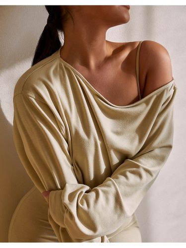 One Shoulder Over Cropped Sweatshirt_3 Colors - TOPGIRL - Modalova