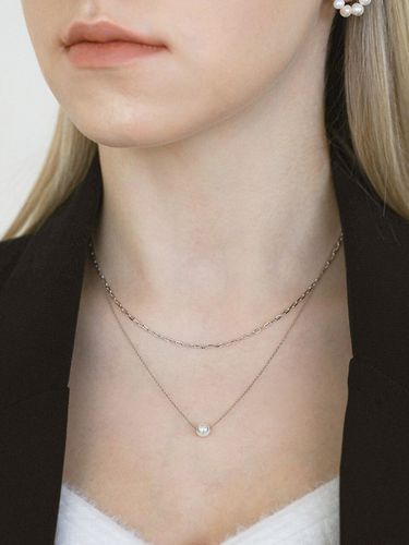 Pearl Layered Chain Necklace (N042) - 2 Colors - LAZYDAWN - Modalova