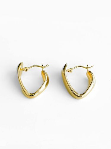 Flat Hoop Earring_Gold - Invisible collage - Modalova