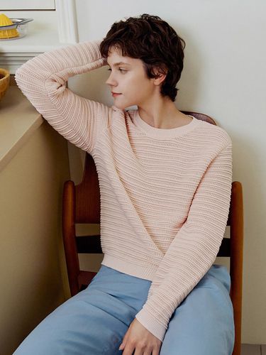 Textured Pullover (Peach) - kotelo - Modalova