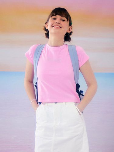 Uni Hotfix Crop T-shirt (Baby Pink) - UNI STUDIO - Modalova