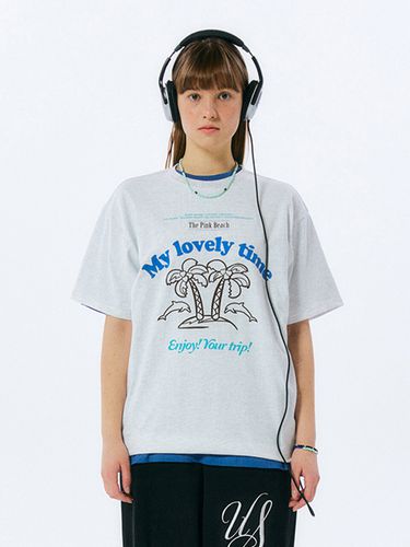 Palm Tree T-shirt (Melange White) - UNI STUDIO - Modalova