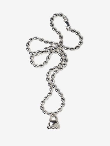 Quilted Bag Silver Necklace - AEKKI - Modalova