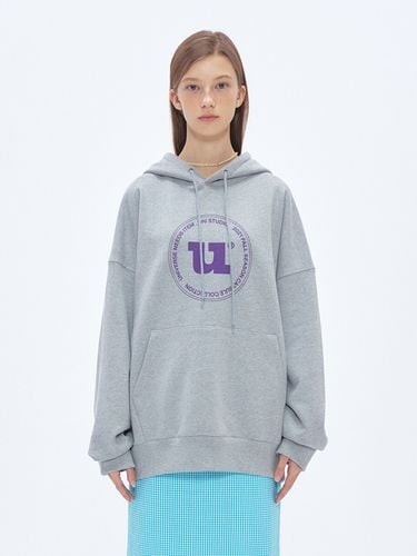 U Circle Logo Hood (Melange Grey) - UNI STUDIO - Modalova