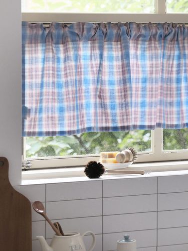 Cozy Blue_Checkered Balance Curtain - BELLELIFE - Modalova