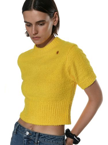 Boucle Cropped Knitwear_Yellow - PLAC - Modalova