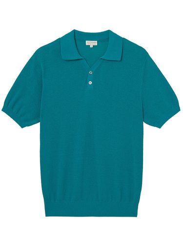 Vacation Knitted Button Polo _ Teal - ANTOMARS - Modalova