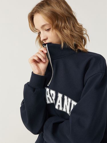 Arch Logo Half Zip Sweatshirt_Navy - mellurbane - Modalova