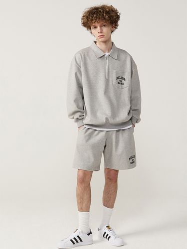 Collar Half Zip Sweatshirt_Gray - mellurbane - Modalova