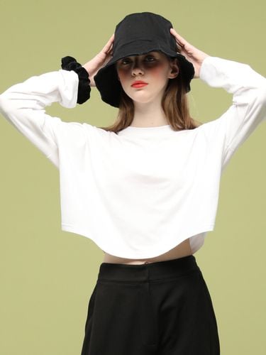 Women Crop Over Fit Cotton Long Sleeve () - KOLEAT - Modalova