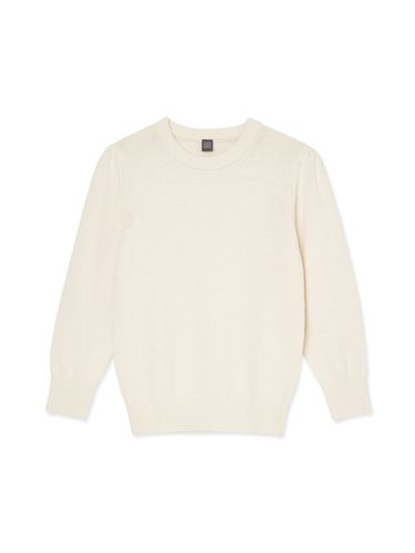 Women Puff Sleeve Round Knit Top - IOLO - Modalova