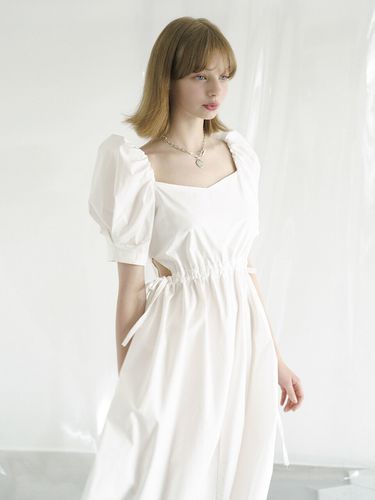 Square Neck Slim Long Dress White - AVANDRESS - Modalova