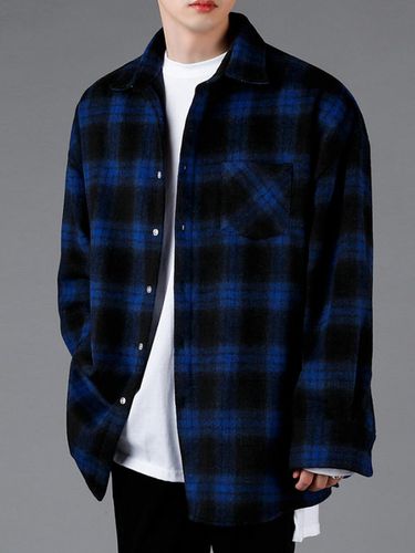 Unisex Flex Checked Shirt Blue - AVANDRESS - Modalova