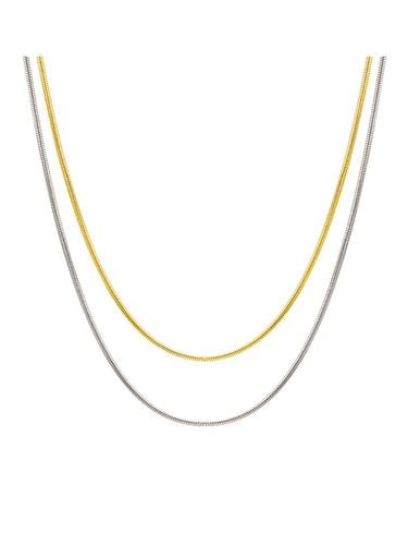 Boa Chain Two Toned Necklace - BE/GINS - Modalova