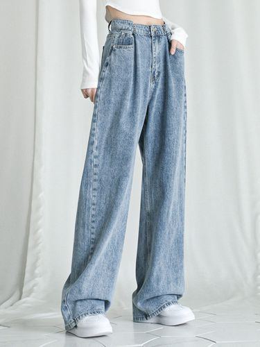 Buckle Wide Denim Pants - AVANDRESS - Modalova