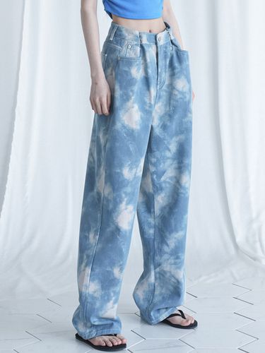 BUCKLE WIDE DENIM PANTS CLOUD BLUE - AVANDRESS - Modalova