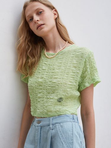 Nicole Shirred Crop Tee_Light Green - NICK&NICOLE - Modalova