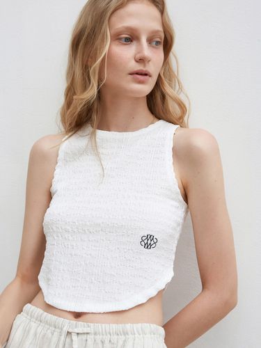 Round Wrinkle Crop Sleeveless_White - NICK&NICOLE - Modalova