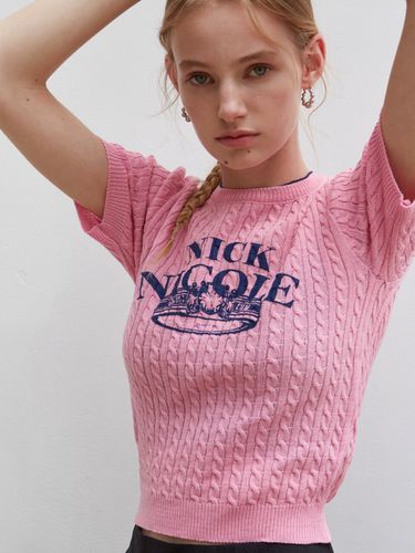 Nicole Ring Twist Vintage Half Knit_Pink Navy - NICK&NICOLE - Modalova