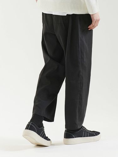 Wide Linen Banding Black Pants - EMERGENCY - Modalova