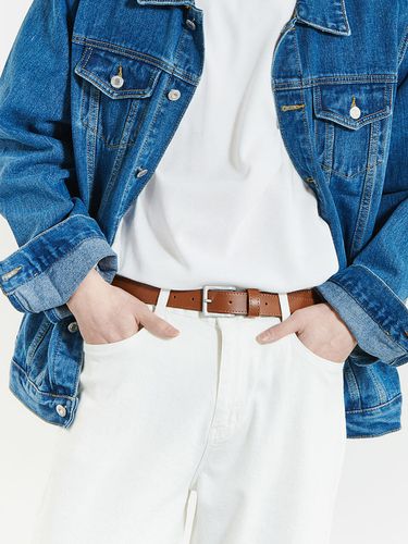 Basic Brown Leather Belt - EMERGENCY - Modalova