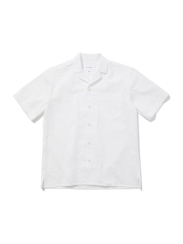 Seersucker Half Sleeve Shirt_White - SENTIBONES - Modalova