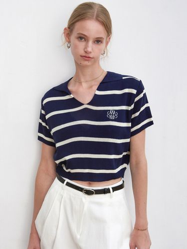 Nicole Stripe Collar Half Knit_Navy - NICK&NICOLE - Modalova