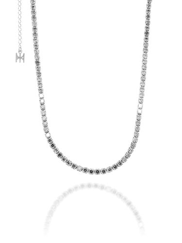 S925] White Mini Tennis Necklace (White Silver) - MACIER - Modalova