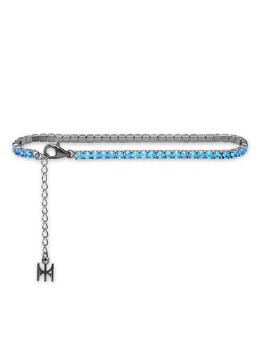 S925] Sky Blue Mini Tennis Bracelet (Black Silver - MACIER - Modalova